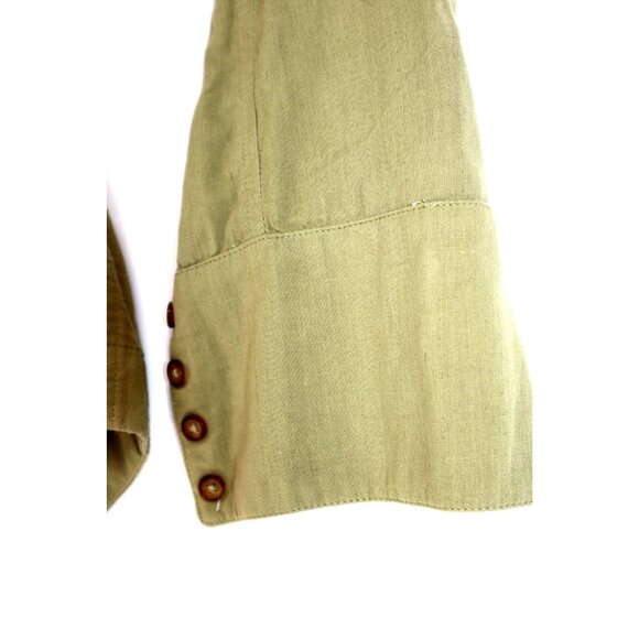 Free People Button-Down Blouse Belted Waist Long Sleeves XS Vintage Cottagecore - Picture 5 of 9